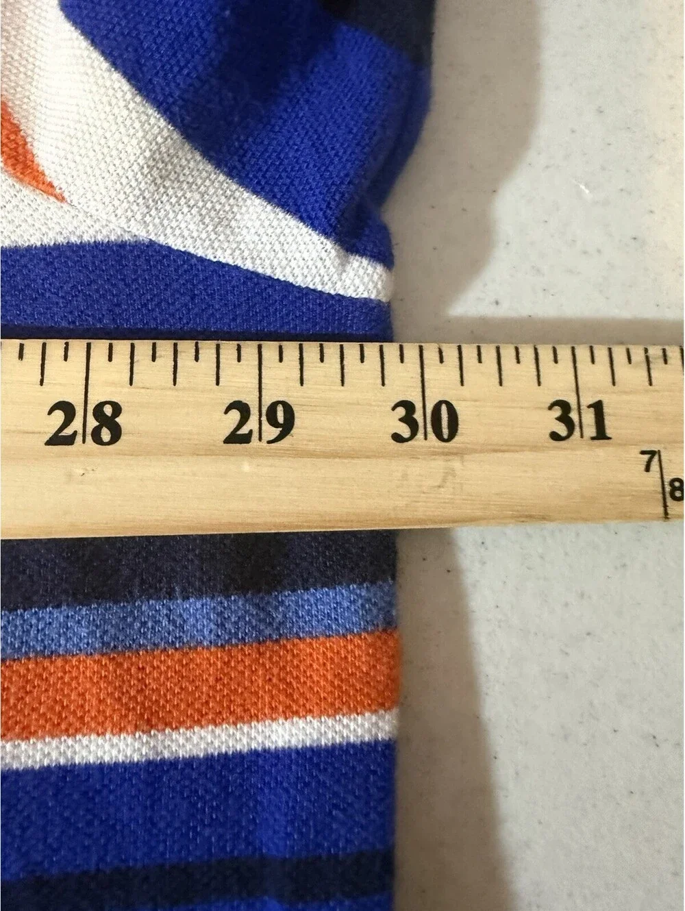Polo Ralph Lauren Mens 3XB Big Blue Orange Striped Pique Polo Shirt Cotton